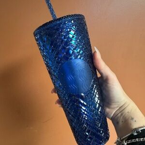 Blue Starbucks tumbler